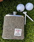 Stainless Steel Hipflask Wrapped in Harris Tweed®