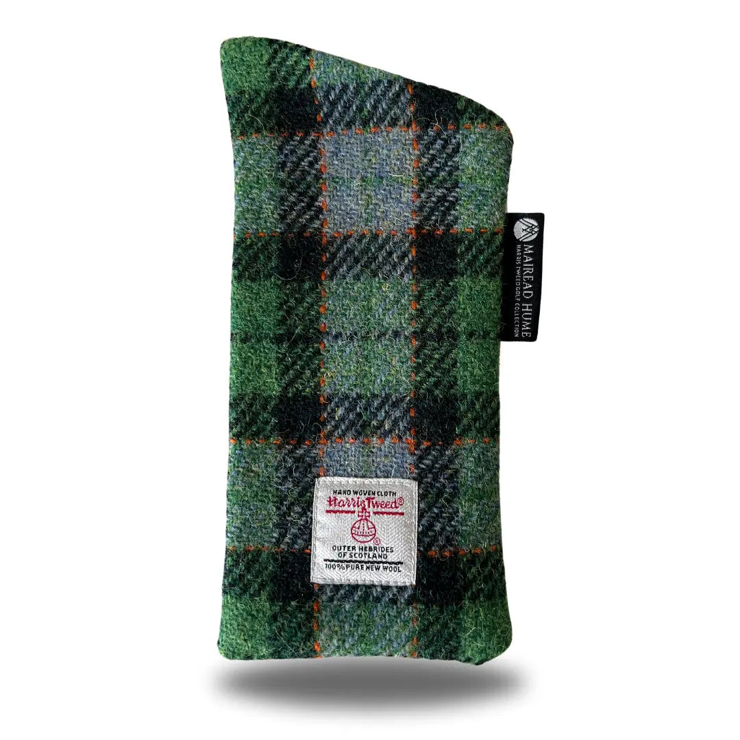 Sunglass Case with Velvet Lining in Green Harris Tweed®