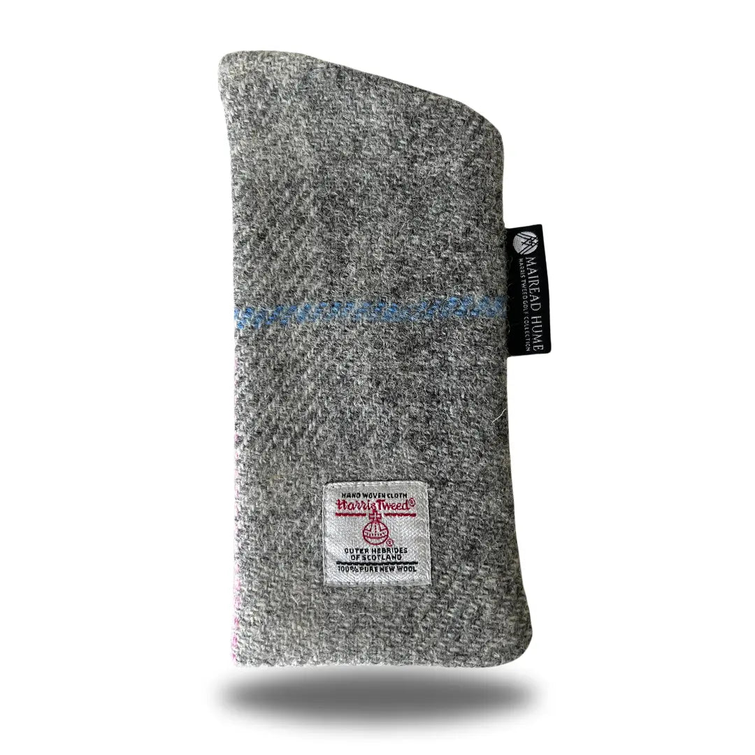 Sunglass Case with Velvet Lining in Grey Check Harris Tweed®