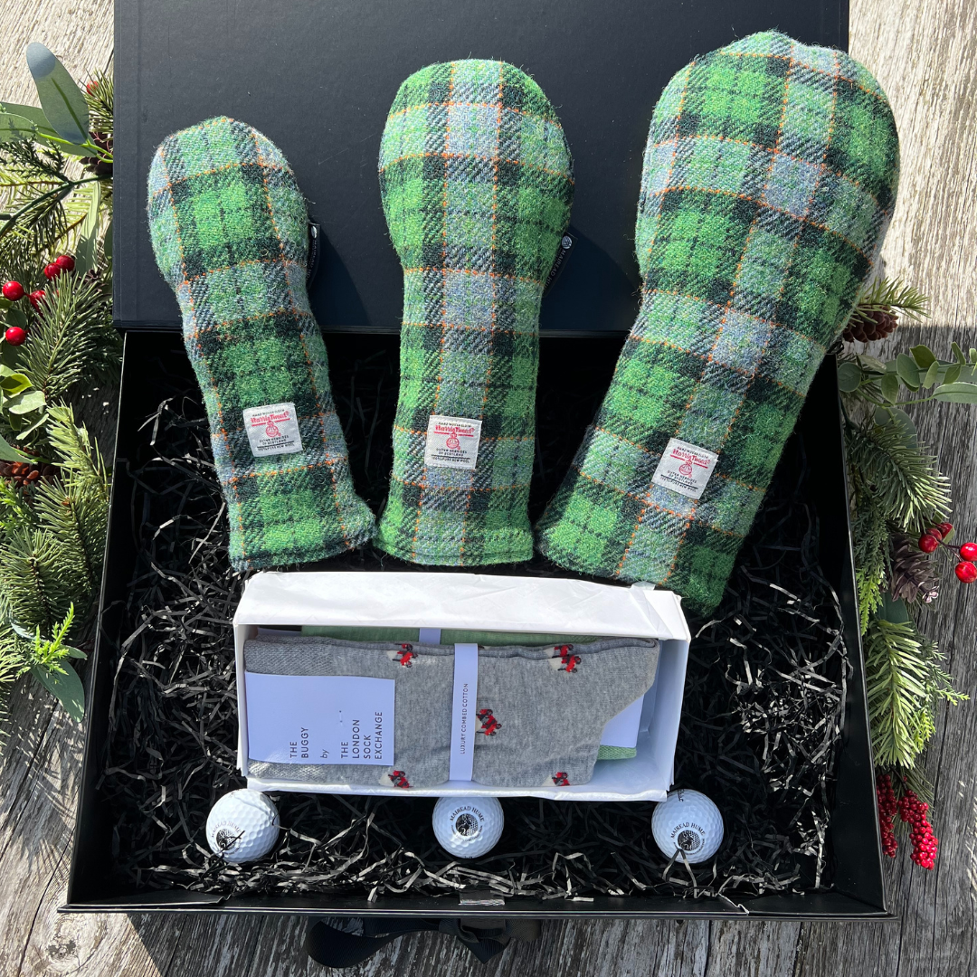 Xmas Gift Box - Albatross - Green Check Tweed
