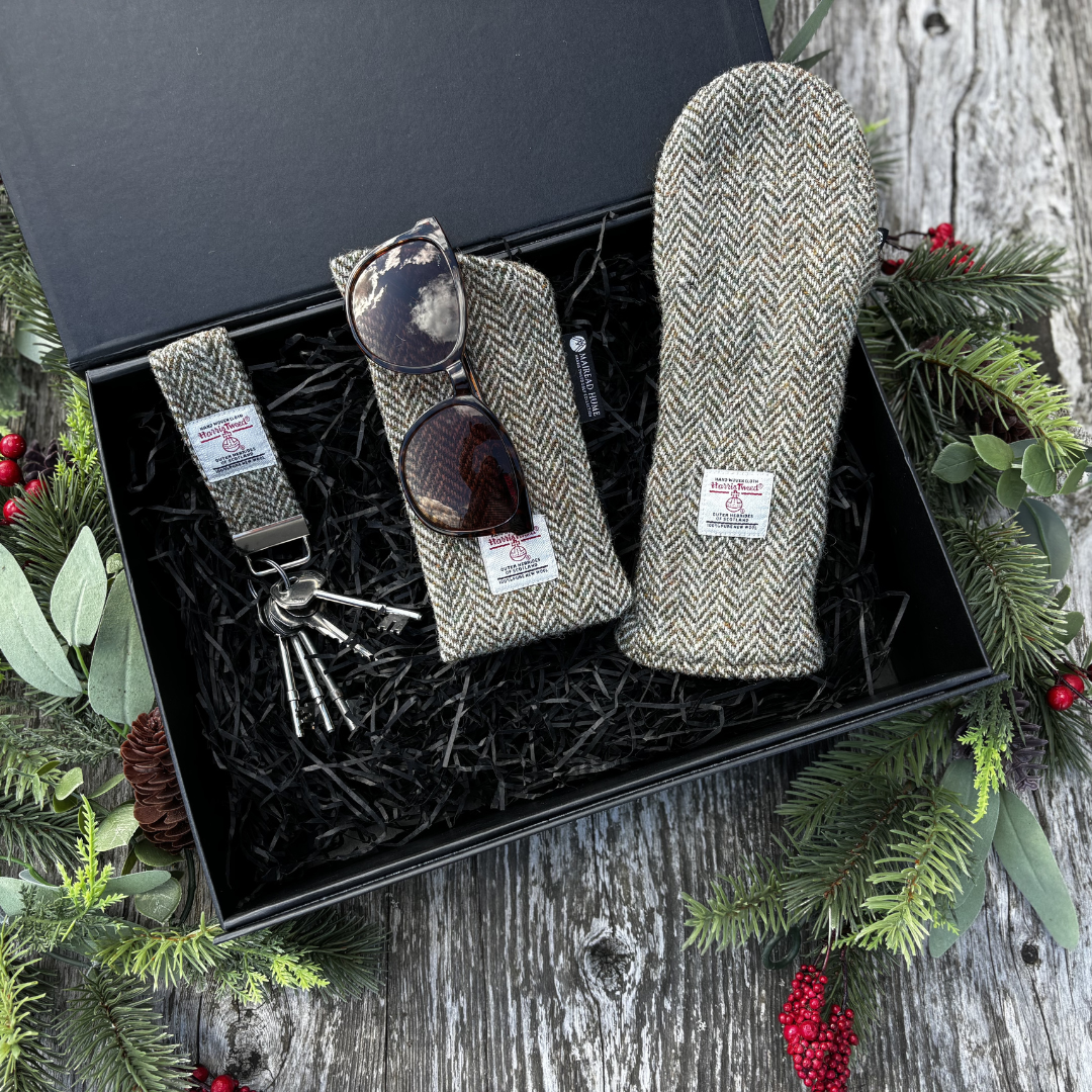 Xmas Gift Box Herringbone  Birdie