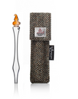 Pocket Glass Whisky Water Dropper in Herringbone Harris Tweed® Case